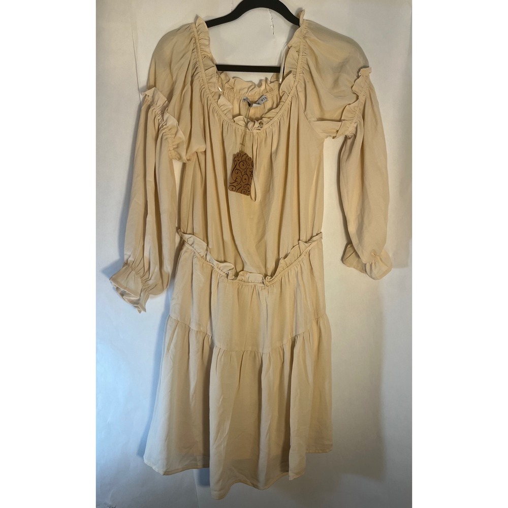 Hyfve Woman's Fairy Whimsical‎ Dress Tan Size Large Lined Skirt